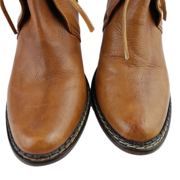 Antik Batik Leather Ankle Boots Sz 40 Fennec Caramel Western Coasta Cowgirl - Picture 8 of 15